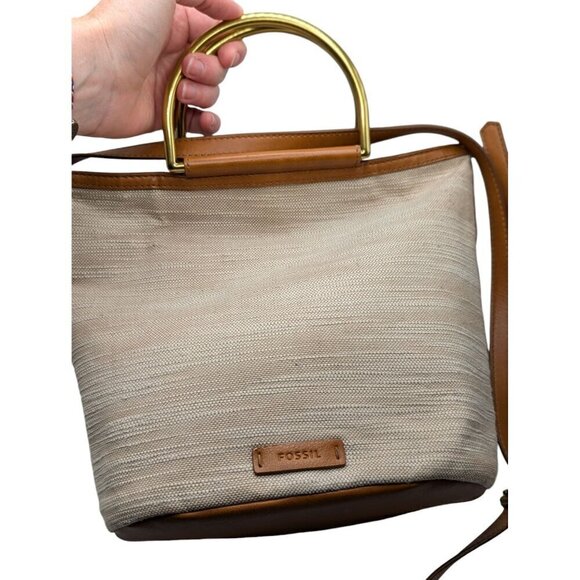 Fossil Boho Amy Small Bucket Bright Flower Patch Top Handle Crossbody - Picture 3 of 7